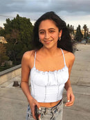 Sexy Summer Ruffled Ruched Crop Top – Strapless Satin Cami